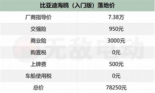 比亚迪海鸥车型_比亚迪海鸥保险费一年多少钱